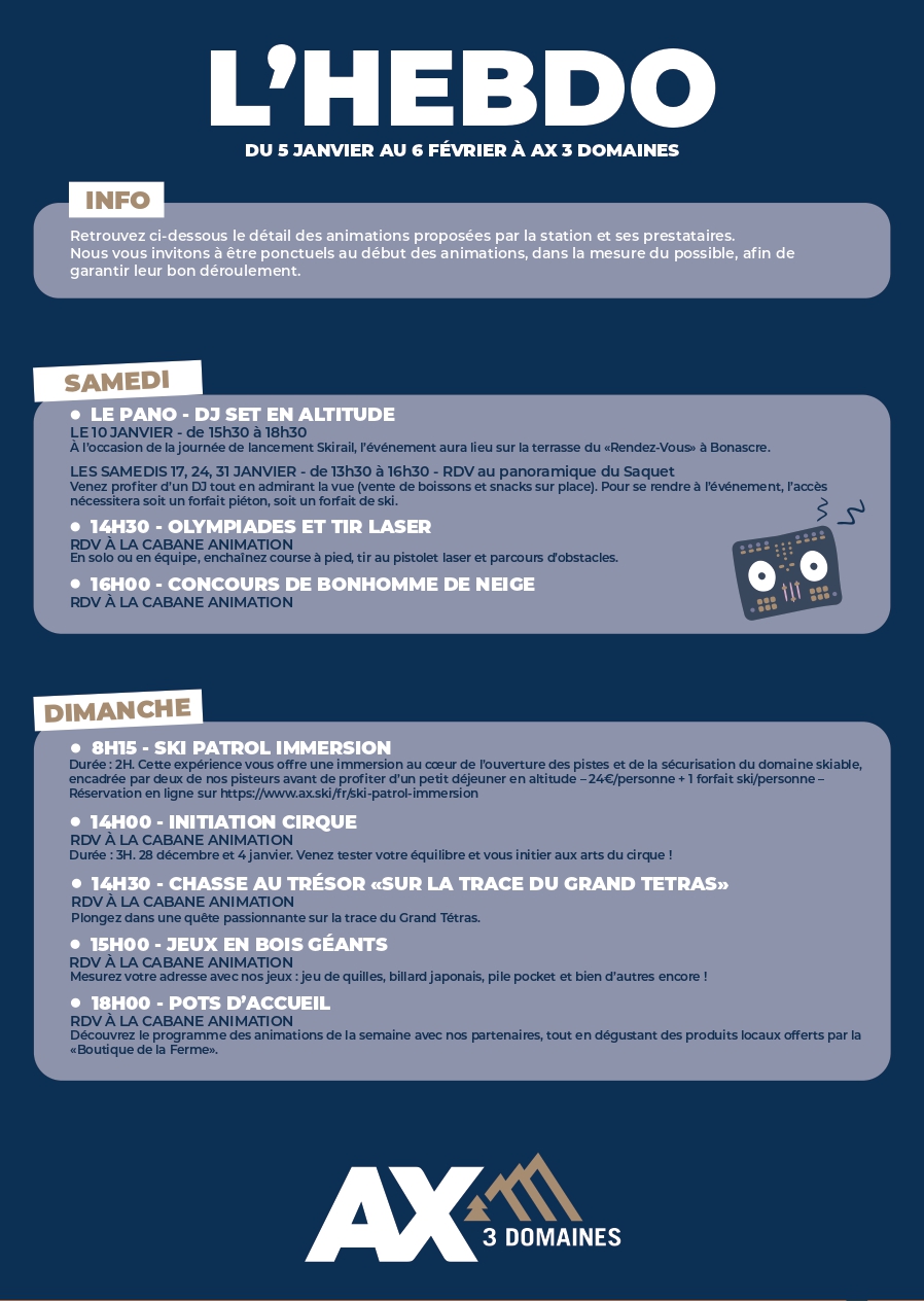 Programme animations page 1