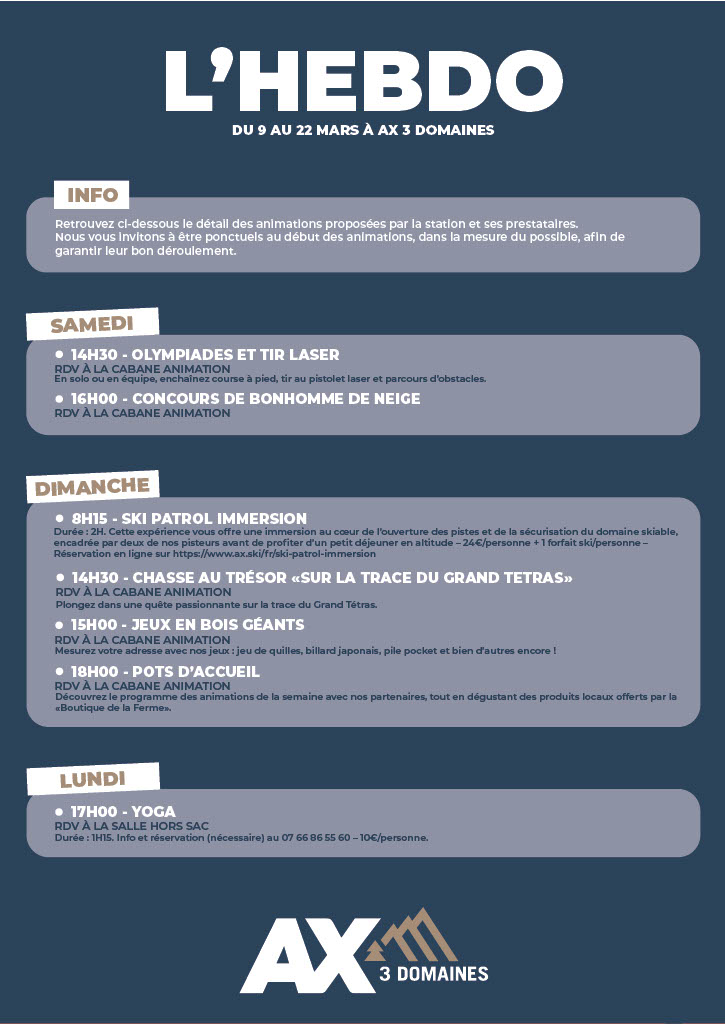 Programme animations page 1