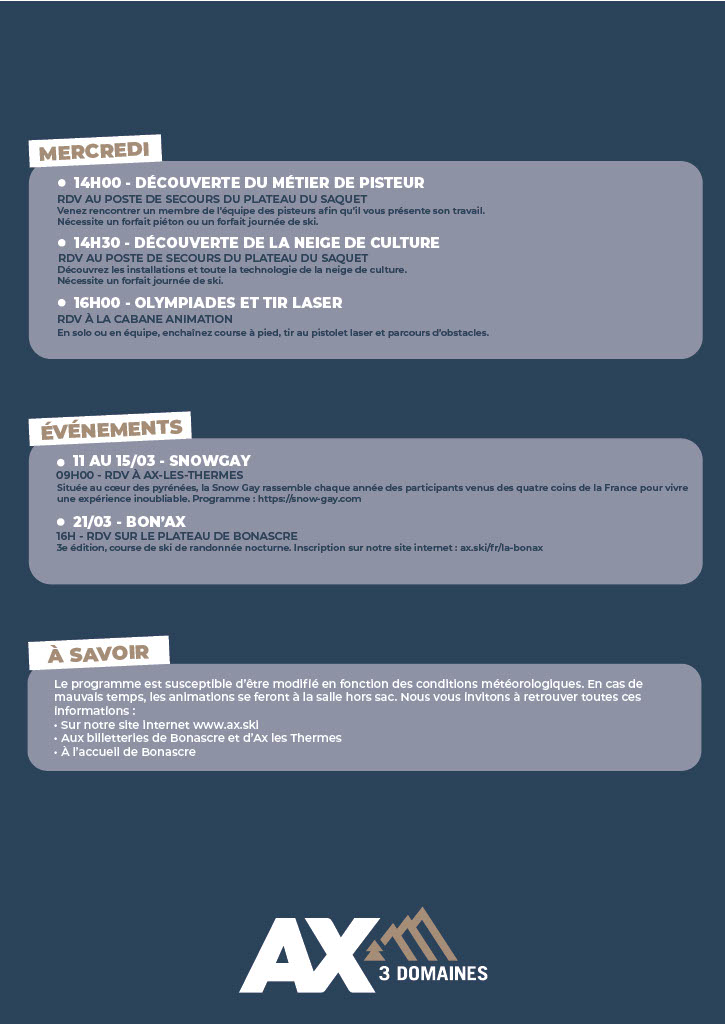 Programme animations page 2