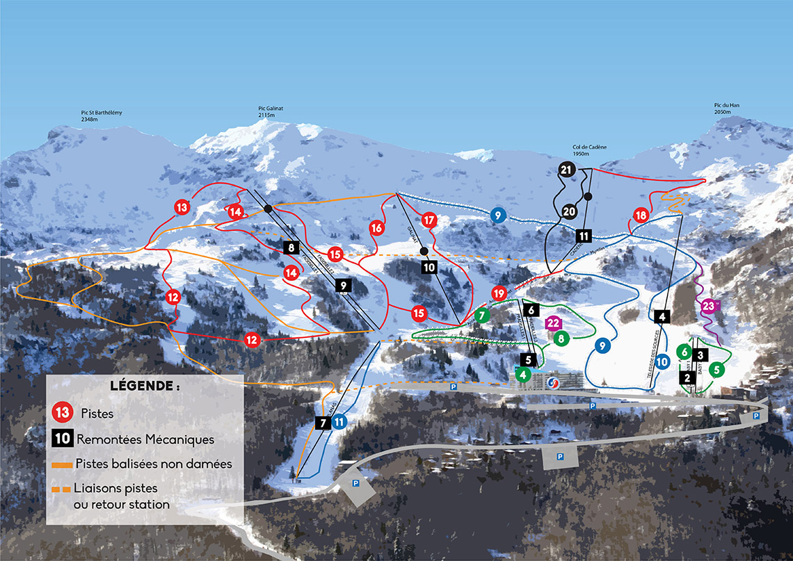 Plan des pistes de Guzet