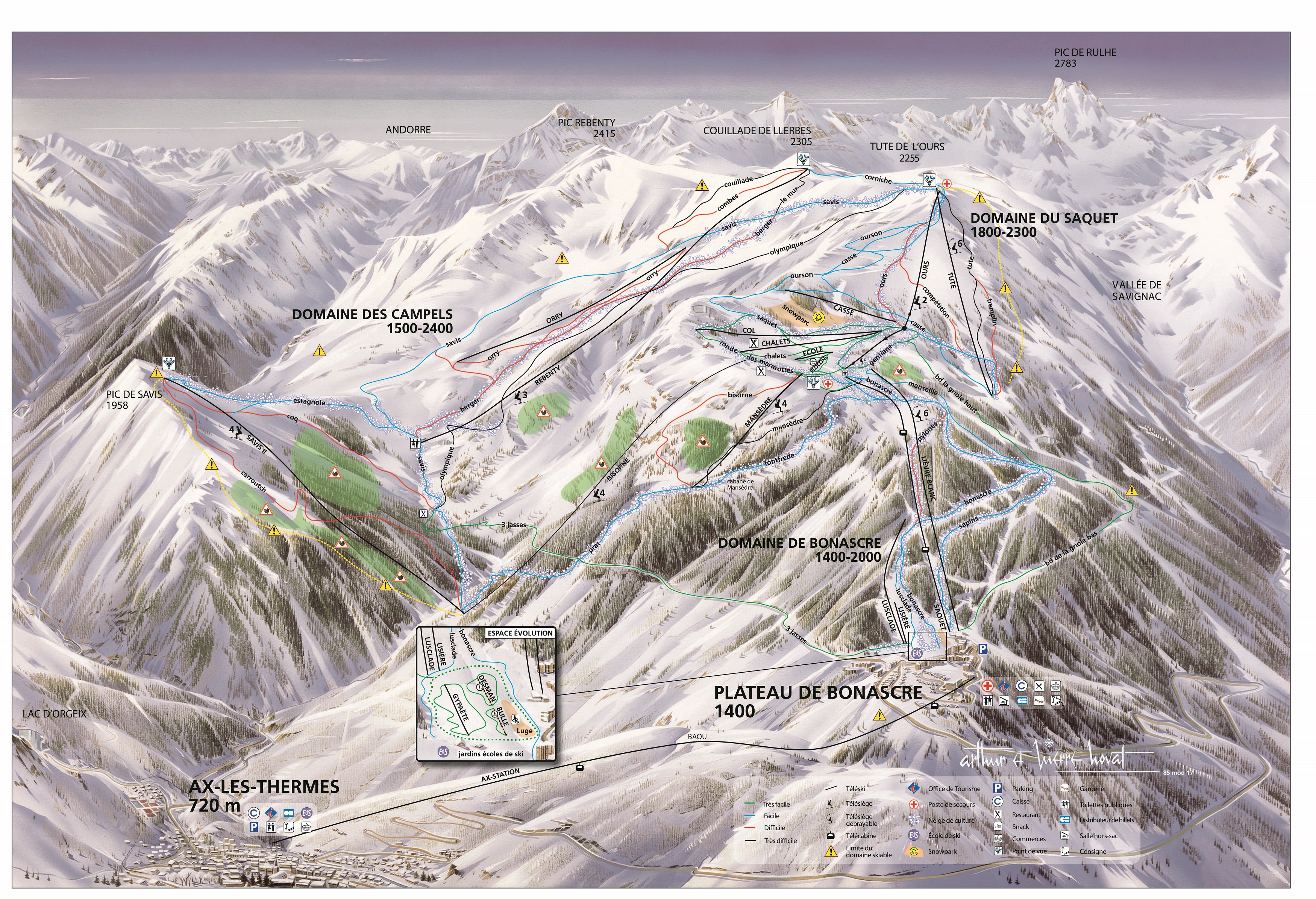 Plan des pistes d'Ax